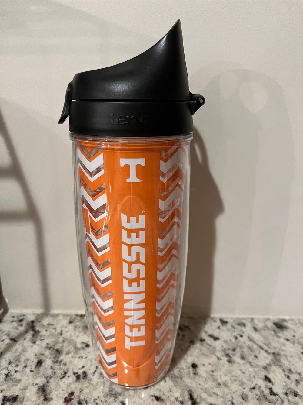 tervis Orange and White Tennessee Logo Travel Tumbler with Black Lid